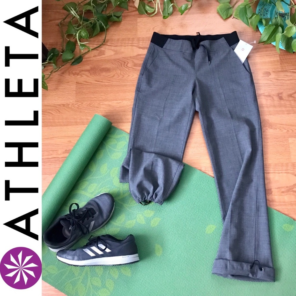 Athleta Wool Midtown Trouser in Charcoal